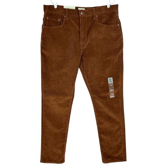 Mutual Weave Men's Brown Corduroy Relaxed Taper Stretch 5-Pocket Pants 36x32 NWT - Picture 1 of 10